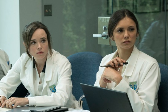 Courtney (Ellen Page) and Marlo (Nina Dobrev) in Columbia Pictures' FLATLINERS.